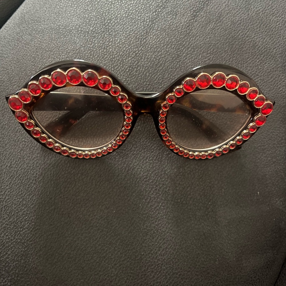Fun Red Rhinestone Sunglasses